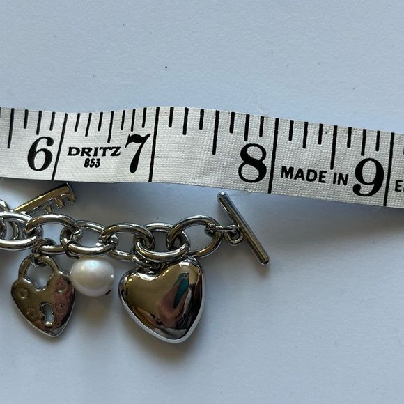 Pacific Pearls Freshwater Pearl Charm Love Bracelet Rose Atoll Collection - Picture 5 of 8